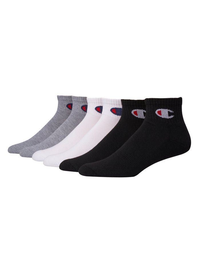 Champion Ankle 6-Pairs - Miesten Valkoinen/Mustat/Harmaat Sukat - Suomi 7604895-GU